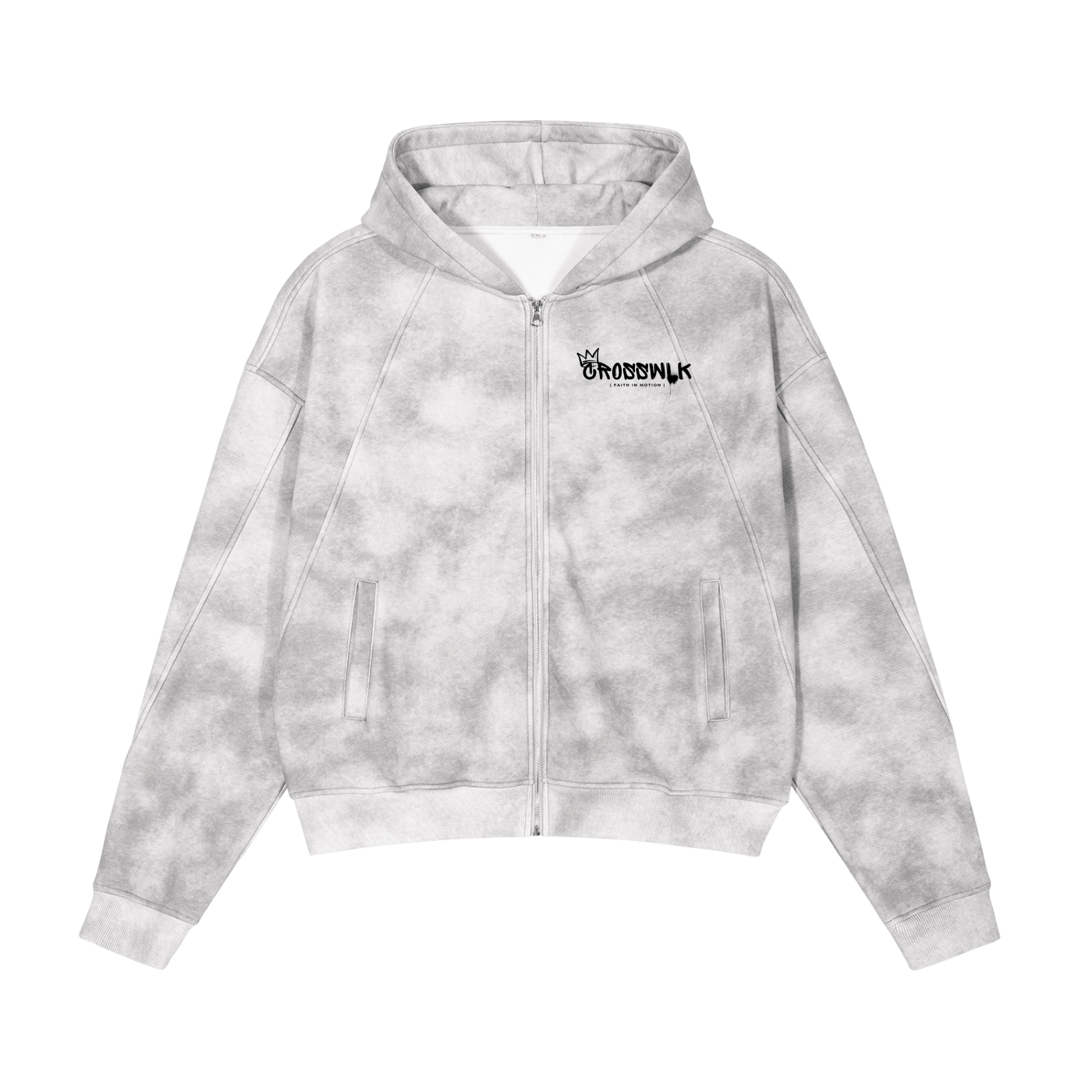 CROSSWLK // Dirty Washed Zip-up Fleece Hoodie (Matching set)