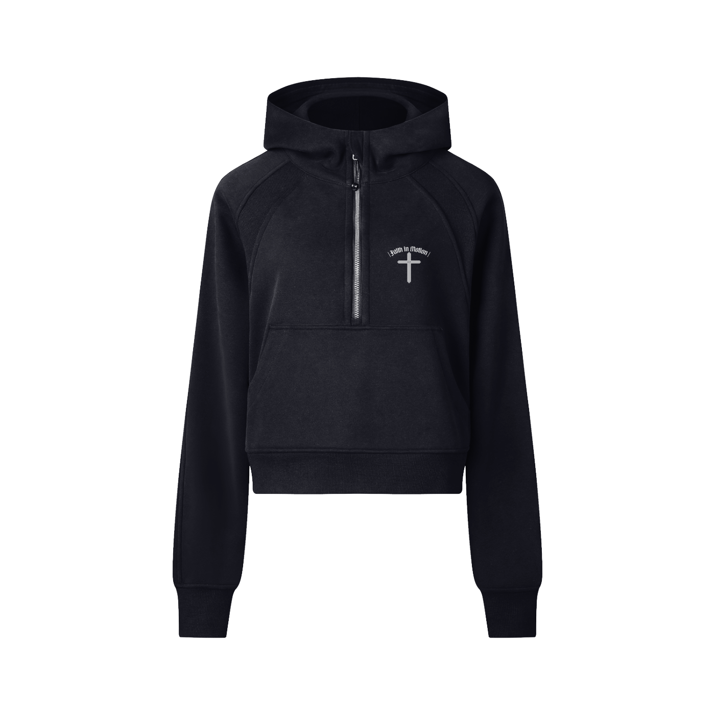 CROSSWLK // Faith in Motion Cropped Half-Zip Hoodie