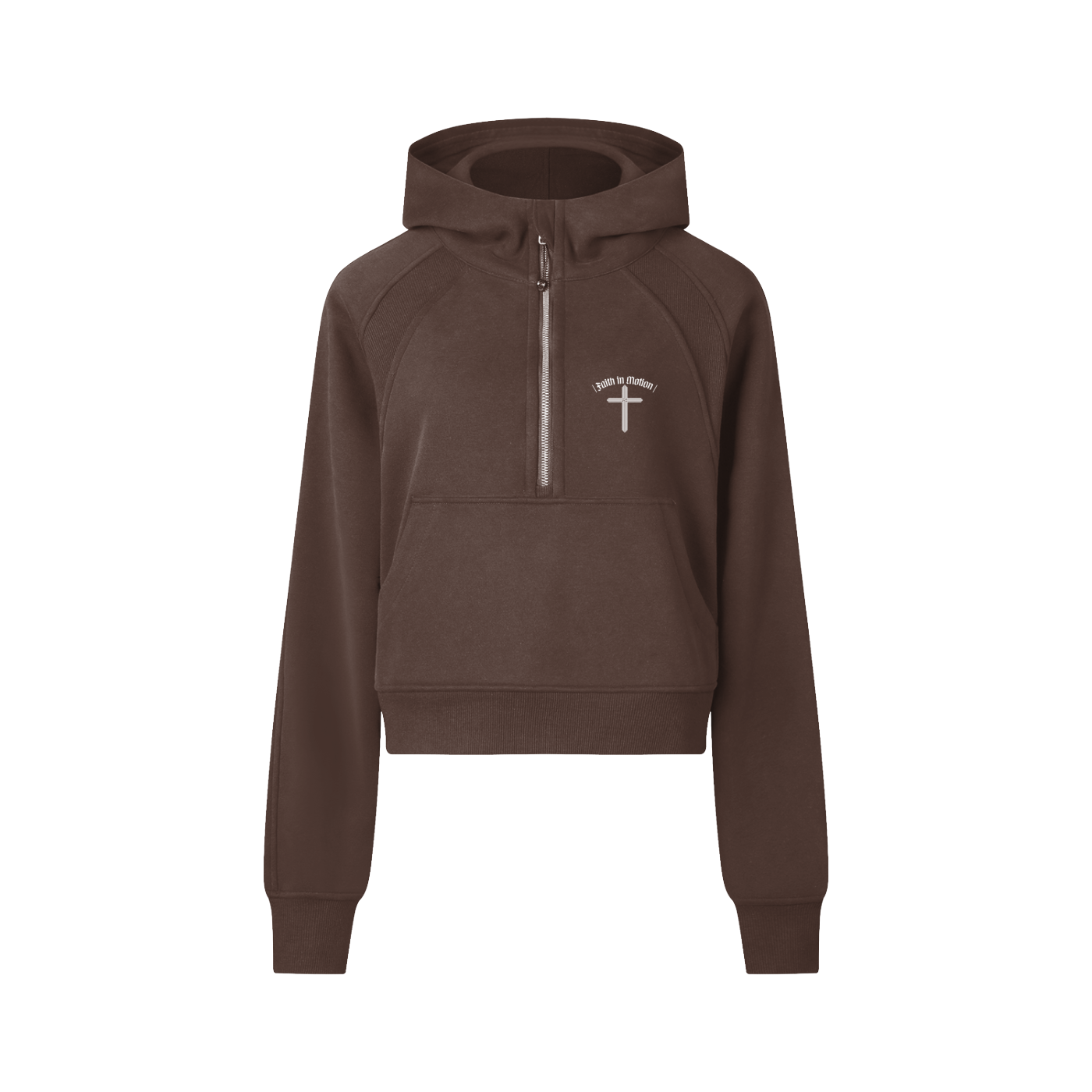 CROSSWLK // Faith in Motion Cropped Half-Zip Hoodie