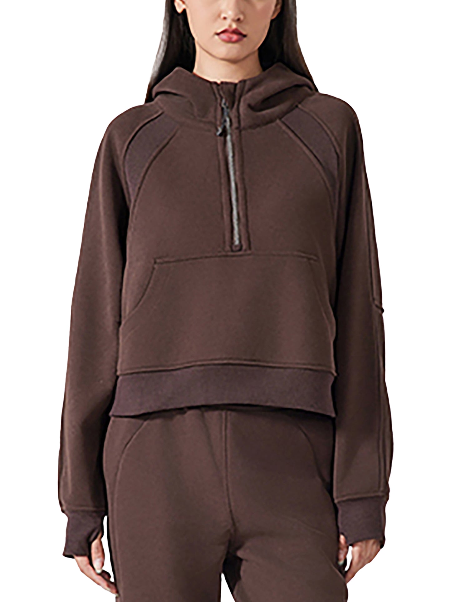 CROSSWLK // Faith in Motion Cropped Half-Zip Hoodie