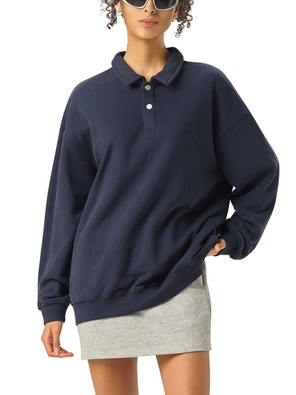 (PREMIUM) CROSSWLK // Essential Polo Sweatshirt