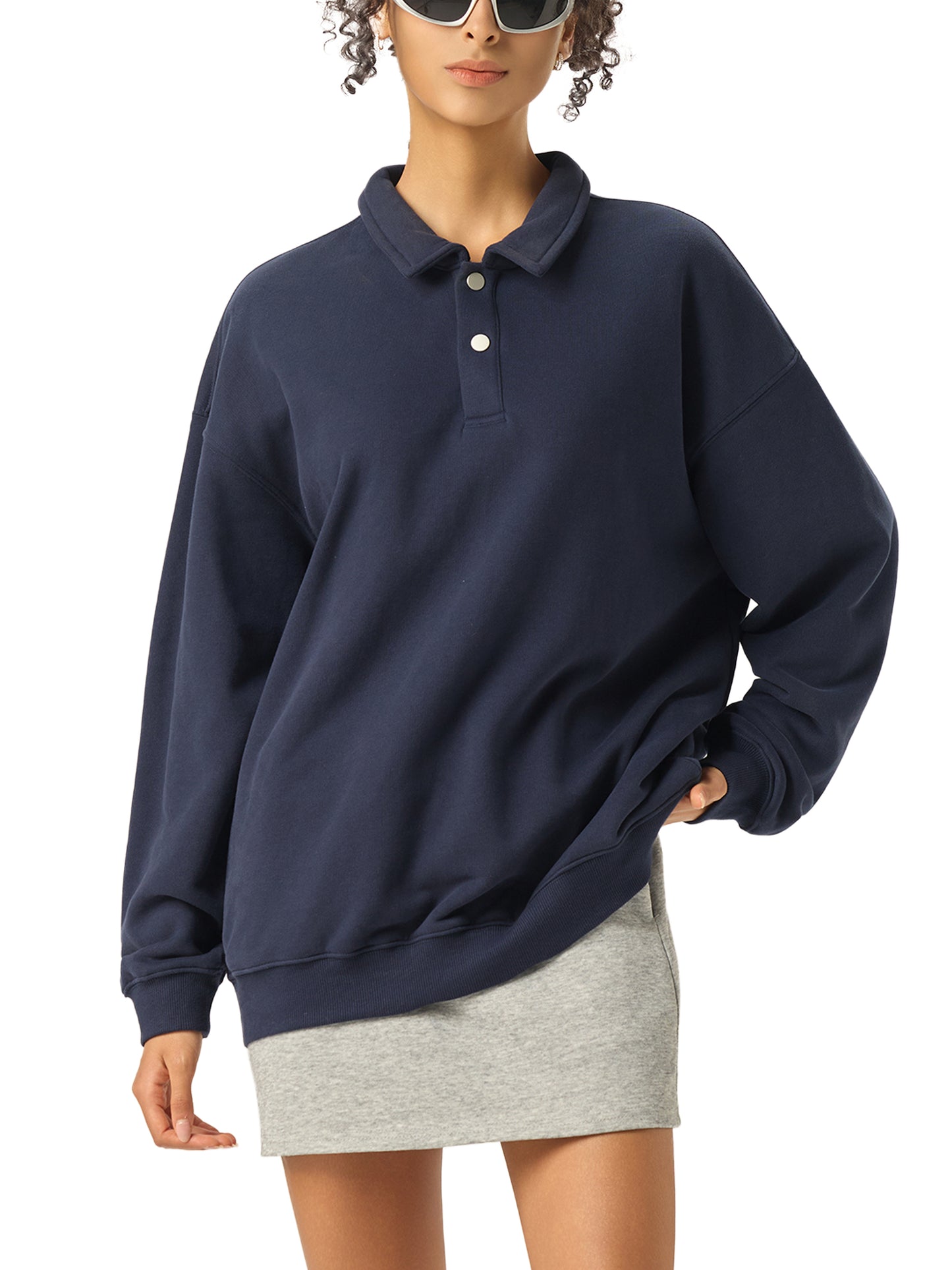 (PREMIUM) CROSSWLK // Essential Polo Sweatshirt